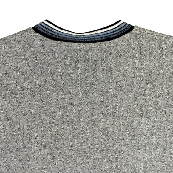 WD Sportswear Sweater Shirt Mens L Gray Short Sleeve V Neck Vintage 90s Y2K - Picture 7 of 9
